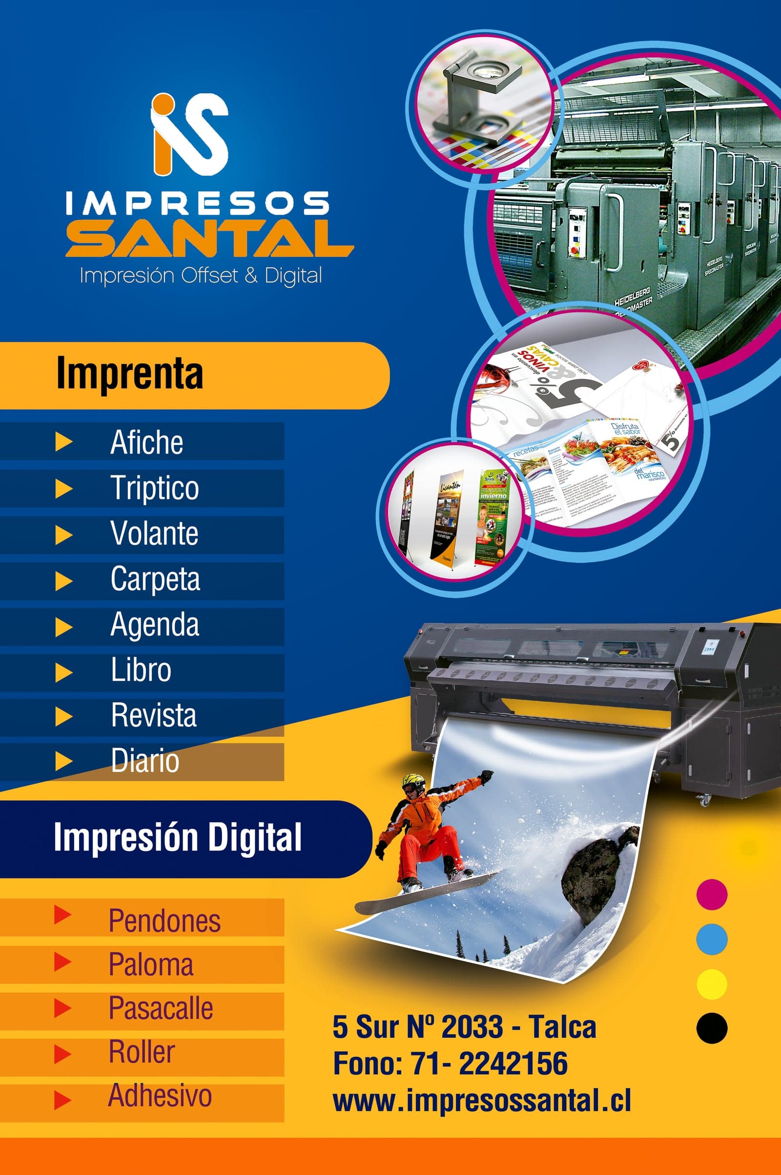 Flyers y material gráfico impreso por Impresos Santal